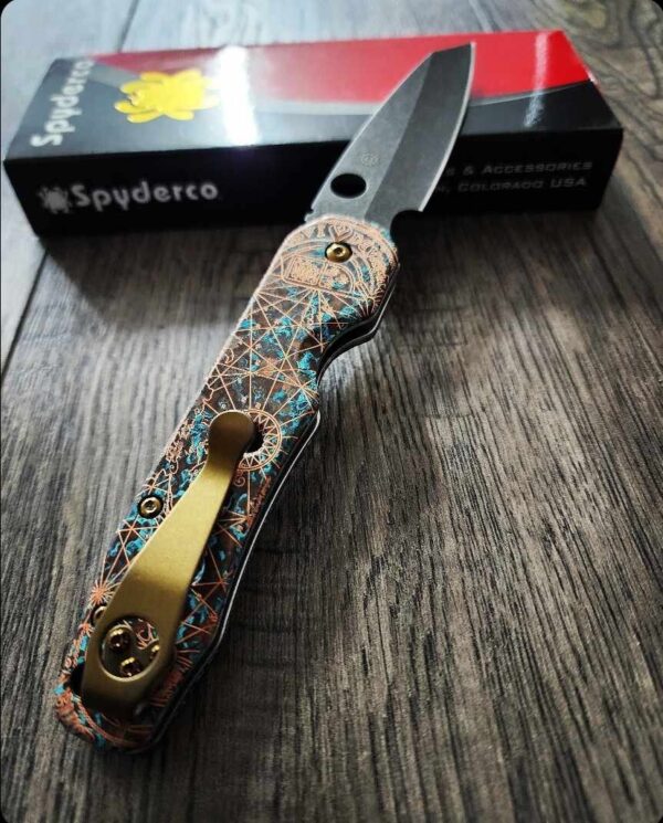 il_fullxfull.5893096044_tlx9.jpg Goonies Map Spyderco Smock Copper Patina Shipwrecked SCALES ONLY!!! Knife NOT Included