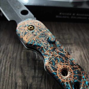 il_fullxfull.5941181785_c52y.jpg Goonies Map Spyderco Smock Copper Patina Shipwrecked SCALES ONLY!!! Knife NOT Included