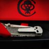 il_fullxfull.5953473233_3l6y.jpg Chaves Knives Relief Engraved RCK9 With Samurai Devil Mask Theme !! Titanium - M390 steel - COMPLETE KNIFE!! With Extra clip - New in box