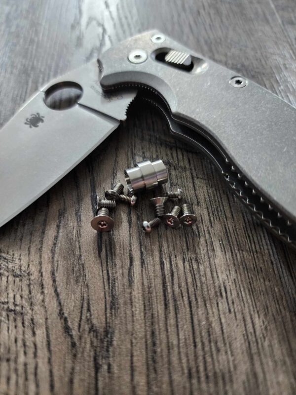 Spyderco Manix 2 - Titanium Hardware Kit - Satin - Flytanium Gear