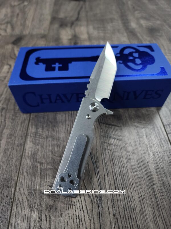 il_fullxfull.6723891610_knm9.jpg Chaves TAK Blue Label - Titanium Scales - Complete Knife - Satin Elmax Blade - 2 Blade Style Options - New In Box