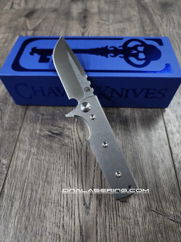 il_fullxfull.6723891620_oxbi.jpg Chaves TAK Blue Label - Titanium Scales - Complete Knife - Satin Elmax Blade - 2 Blade Style Options - New In Box