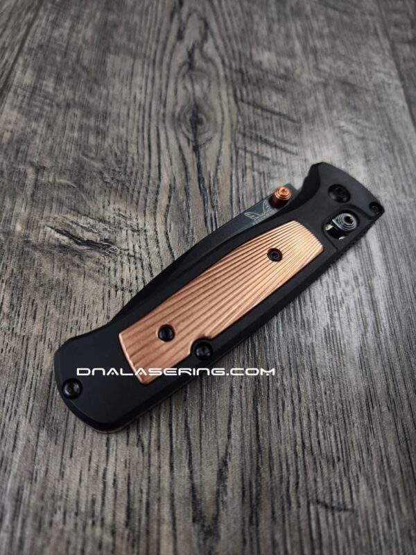 il_fullxfull.6751628183_bhaf.jpg Modulator Black Aluminum Scales - 4 Inlays - Copper - Patina - Titanium - Damascus - Benchmade Bugout - Flytanium Gear *Scales/Handles Only