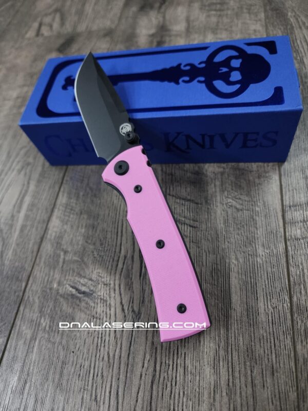 il_fullxfull.6761857161_h6gj.jpg Chaves Redencion Street - Blue Label - Pink G-10 Scales - Complete Knife - Black Elmax Blade - 2 Blade Style Options - New In Box