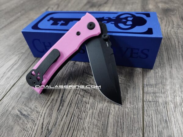 il_fullxfull.6761857163_evnf.jpg Chaves Redencion Street - Blue Label - Pink G-10 Scales - Complete Knife - Black Elmax Blade - 2 Blade Style Options - New In Box