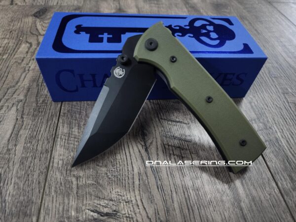 il_fullxfull.6762103621_3heu.jpg Chaves Redencion 229 - Blue Label - OD Green G-10 Scales - Complete Knife - Black Elmax Blade - 2 Blade Style Options - New In Box