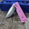 il_fullxfull.6766965445_ci5h.jpg Chaves TAK Blue Label - Pink G-10 Scales - Complete Knife - Satin Elmax Blade - 2 Blade Style Options - New In Box