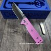 il_fullxfull.6766965455_jups.jpg Chaves TAK Blue Label - Pink G-10 Scales - Complete Knife - Satin Elmax Blade - 2 Blade Style Options - New In Box