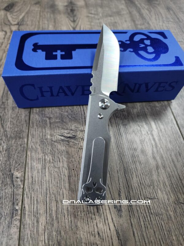 il_fullxfull.6771918421_9fx1.jpg Chaves TAK Blue Label - Titanium Scales - Complete Knife - Satin Elmax Blade - 2 Blade Style Options - New In Box