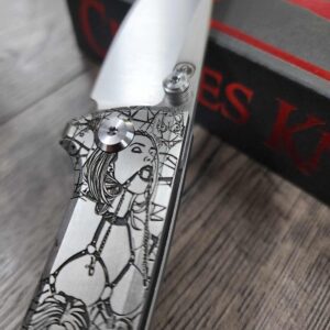 il_fullxfull.6835125477_t6re.jpg Chaves Knives - Relief Engraved RCK9 - Titanium Scales - BDSM/Bondage Theme - M390 Steel - COMPLETE KNIFE!! With Extra Clip - New in Box