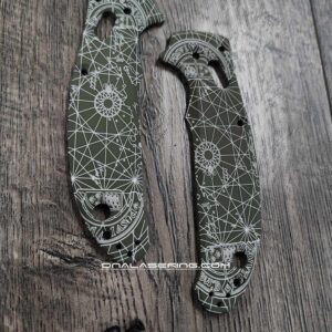 il_fullxfull.6962582554_hmzi.jpg Goonies Map - Spyderco Manix 2 Laser Engraved Scales – Agent Series – Linerless – Cerakote OD GREEN - Optional Knife Install