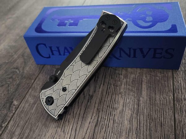 il_fullxfull.6979340354_io8n.jpg Chaves Redencion 229 - Seigaiha Relief Engraved Laser Engraved Titanium Scales - Knife Install Optional - 4 Blade Styles - New In Box