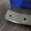 il_fullxfull.7027319631_bipw.jpg Chaves Redencion 229 - Seigaiha Relief Engraved Laser Engraved Titanium Scales - Knife Install Optional - 4 Blade Styles - New In Box