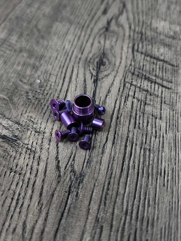 il_fullxfull.7325551651_nky0.jpg PM2 Purple Haze Anodized Titanium Hardware Kit for Spyderco Paramilitary2 PM2 Knife – Grade 5 Ti Screws, Pivot, Standoff, Lanyard Tube