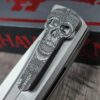 Chaves Knives Relief Engraved RCK9 With Viking Death Skull Theme !! Titanium - M390 steel - COMPLETE KNIFE!! With Extra clip - New in box