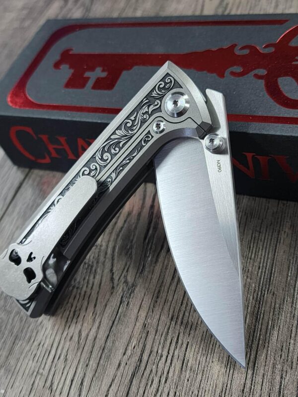 il_fullxfull.7635109364_dphs.jpg Chaves RCK9 Custom Engraved Titanium Knife – Deep Scrollwork – New In Box - EDC