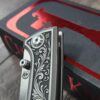 il_fullxfull.7683055123_c241.jpg Chaves RCK9 Custom Engraved Titanium Knife – Deep Scrollwork – New In Box - EDC