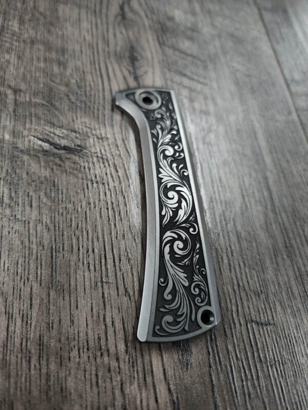 il_fullxfull.7721345069_tgxr.jpg Chaves RCK9 Titanium Engraved with Filigree/Scroll Design - Show Side Scale ONLY