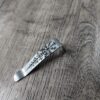 Microtech Ultratech Clip - Viking Rune - Laser Engraved Titanium - Deep Carry Pocket Knife Clip - Stonewash Finish - MADE In USA