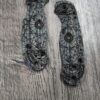il_fullxfull.7894394455_g5uj.jpg Spyderco PM3 Para 3 Scales ONLY – Black Linen Micarta Lotus w/ Goonies One Eyed Willie Map Engraving – Custom Scales