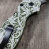 Spyderco PM2 Loop Scales - Laser Engraved Psychedelic Scroll Pattern - Aluminum Olive Drab - Flytanium Gear - Knife & Hardware Optional
