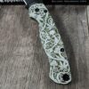 Spyderco PM2 Loop Scales - Laser Engraved Psychedelic Scroll Pattern - Aluminum Olive Drab - Flytanium Gear - Knife & Hardware Optional