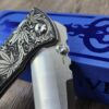 il_fullxfull.7973707076_cc8z.jpg Chaves Redencion 229 - Cannabis Scroll Relief Engraved Titanium Scales - Knife Install Optional - 2 Blade Styles - New In Box