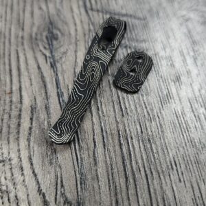 il_fullxfull.7973725936_d3a1.jpg Spartan Harsey Standard Clip - Topographic - Laser Engraved Titanium - Deep Carry Pocket Knife Clip - Black Cerakote Finish - Made In USA