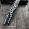 il_fullxfull.7987216452_l4ft.jpg Leaf Scroll - Fiber Laser Engraved Black Aluminum - Drop Bear Zero Button Linerlock - EDC - Complete Knife - Purple Accents