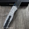 il_fullxfull.7987222338_6f61.jpg Leaf Scroll - Fiber Laser Engraved Dark Gray Aluminum - Drop Bear Zero Button Linerlock - EDC - Complete Knife - Blue Accents