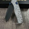 il_fullxfull.7987244846_33zq.jpg Leaf Scroll - Fiber Laser Engraved Dark Gray Aluminum - Drop Bear Zero Button Linerlock - EDC - Complete Knife - Blue Accents