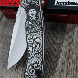 il_fullxfull.8023342580_nqz4.jpg Custom Engraved Kershaw Scour Knife – Doc Holiday - I'm Your Huckleberry | Deep Laser Engraved Single Side - Complete Knife!! - EDC
