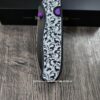 il_fullxfull.8035155793_6eku.jpg Leaf Scroll - Fiber Laser Engraved Black Aluminum - Drop Bear Zero Button Linerlock - EDC - Complete Knife - Purple Accents