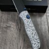 il_fullxfull.8035161843_g7ca.jpg Leaf Scroll - Fiber Laser Engraved Dark Gray Aluminum - Drop Bear Zero Button Linerlock - EDC - Complete Knife - Blue Accents