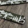 Custom Benchmade Bugout Aluminum Scales – Custom Engraved Bigfoot Scene –OD Green Anodized Bugout Scales – Benchmade Bugout 535 Knife Scales