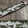 Custom Benchmade Bugout Aluminum Scales – Custom Engraved Bigfoot Scene –OD Green Anodized Bugout Scales – Benchmade Bugout 535 Knife Scales