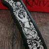 il_fullxfull.8060871766_l1yn.jpg Chaves Knives Pro-Tech Redencion 229 – SW Black – Custom Pin-Up Scroll Engraved Knife – Luxury EDC - Chaves Knives