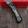 il_fullxfull.8060873216_evm1.jpg Chaves Knives Pro-Tech Redencion 229 – SW Black – Custom Pin-Up Scroll Engraved Knife – Luxury EDC - Chaves Knives