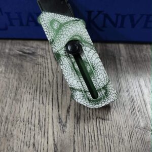 Chaves CHUB Utility Knife – Green Anodized 3D Snake Pattern – Custom Engraved Utility Blade – Premium EDC Box Cutter – New In Box