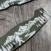 Custom Spyderco PM2 Bigfoot Scales – Custom Engraved Sasquatch Mountain Scene – OD Green Aluminum Loop PM2 Scales – Pacific Northwest EDC