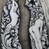 il_fullxfull.8112640889_awdp.jpg Custom Spyderco PM2 Black Aluminum Scales – Custom Pin-Up Girl 2 - Engraved Loop Scales – 7075 Aluminum Anodized PM2 Scales –