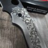 il_fullxfull.7843290458_t7ua.jpg Custom Spyderco Shaman Titanium Lotus Scales w/ Filigree Scroll Relief Engraving – Custom - SCALES ONLY
