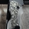il_fullxfull.7843291756_ehba.jpg Custom Spyderco Shaman Titanium Lotus Scales w/ Filigree Scroll Relief Engraving – Custom - SCALES ONLY
