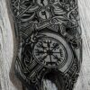 il_fullxfull.7950475851_nzaq.jpg Spyderco PM3 Para 3 Scales ONLY – Black Linen Micarta Lotus w/ Viking Runes Laser Engraving – Custom Scales