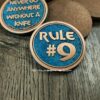 Rule 9 - Deep Laser Engraved Copper Coin - with Shipwreck Patina - Gibbs Knife Rule