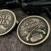 il_fullxfull.8106645560_b4dd.jpg Custom 3D Engraved Doc Holliday "I'm Your Huckleberry" Brass Coin | Say When | 3D Laser Engraved 47mm Brass Challenge Coin | Tombstone