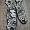 il_fullxfull.8109985978_3wf8.jpg Spyderco PM3 Custom Engraved Black Aluminum Scales | The Crow Theme | "It Can't Rain All The Time" | Gothic EDC Knife Scales