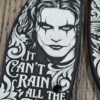 il_fullxfull.8109986270_hbzq.jpg Spyderco PM3 Custom Engraved Black Aluminum Scales | The Crow Theme | "It Can't Rain All The Time" | Gothic EDC Knife Scales