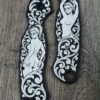 il_fullxfull.8112644253_3942.jpg Custom Spyderco PM2 Black Aluminum Scales – Custom Pin-Up Girl 3 - Engraved Loop Scales – 7075 Aluminum Anodized PM2 Scales –
