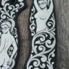 il_fullxfull.8112644625_1n72.jpg Custom Spyderco PM2 Black Aluminum Scales – Custom Pin-Up Girl 3 - Engraved Loop Scales – 7075 Aluminum Anodized PM2 Scales –